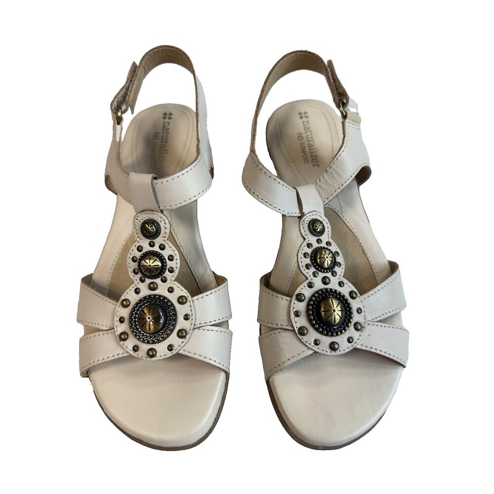 Naturlizer N-5 Comfort Carlita sandals Cream Women size 6.5N NEW IN BOX